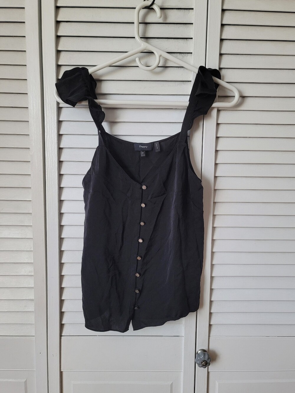 THEORY Ruffle Shoulder Blouse, Size M